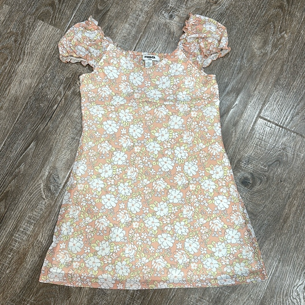 Tillys RSQ Girls Floral Babydoll Dress Girls Size X-Large
